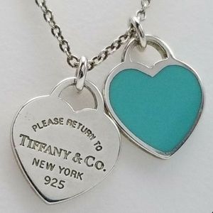 Tiffany & Co double heart tag necklace